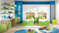 Детска стая в зелено и бяло