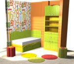 Обзавеждане за детска стая от пдч в зелено и жълто